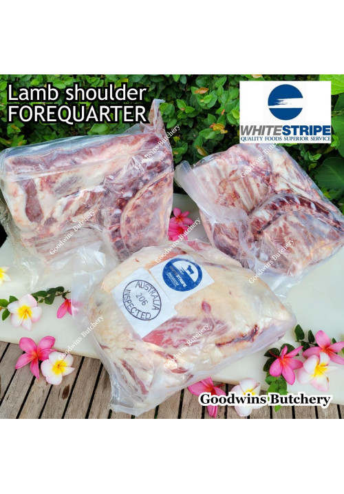 Lamb collar SHOULDER FOREQUARTER BONE-IN frozen whole cuts +/- 3kg (price/kg) brand Australia WHITESTRIPE